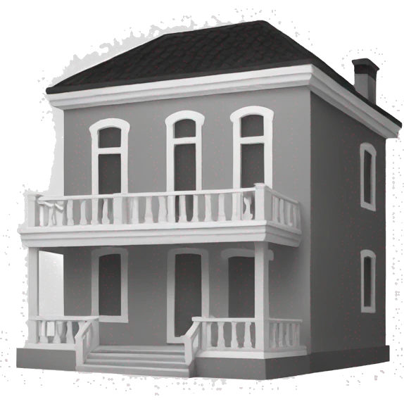villa 2d black-white icon emoji