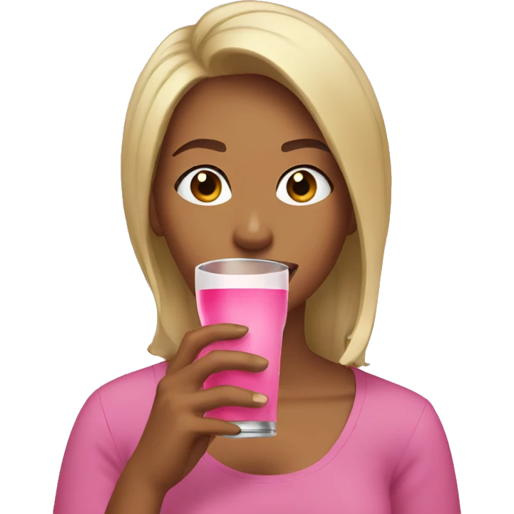 girl drinking pink whitney emoji