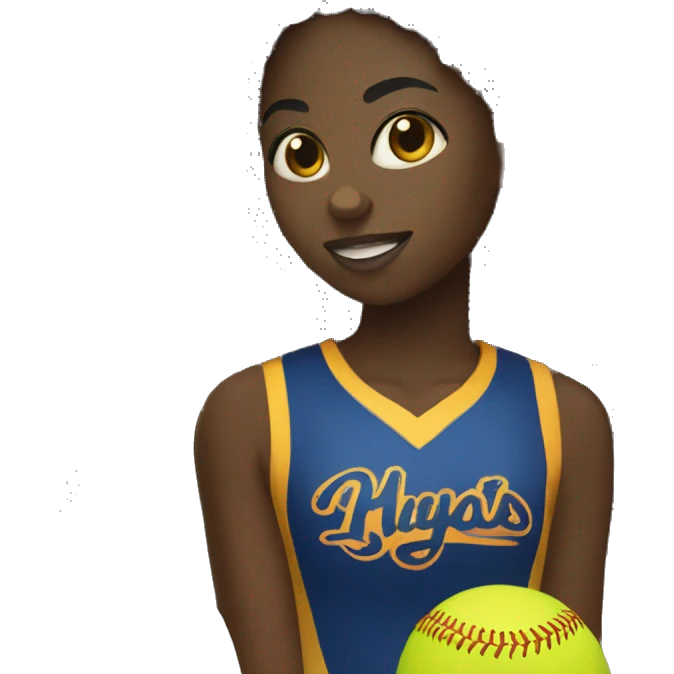 Black girl and softball emoji