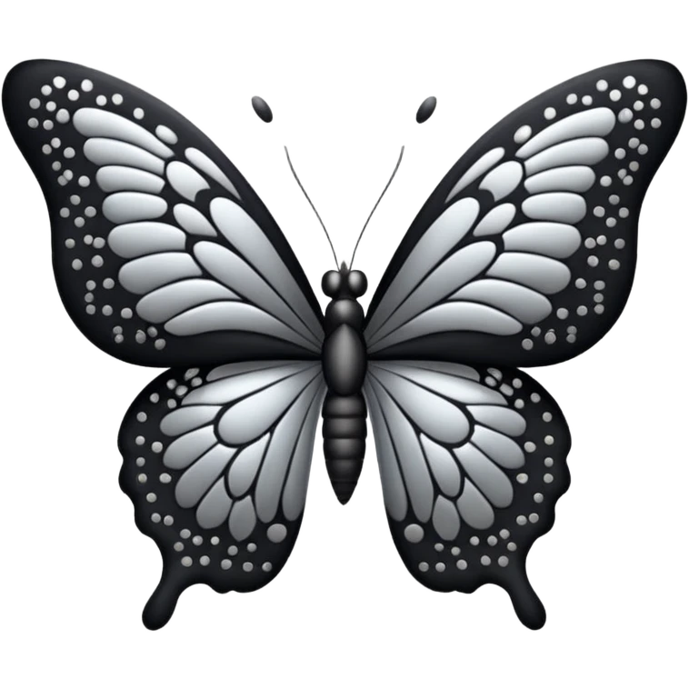 butterfly black and silver emoji
