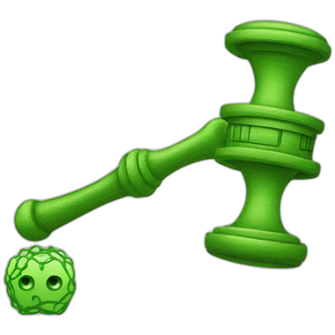 Green neural network and judge hammer emoji