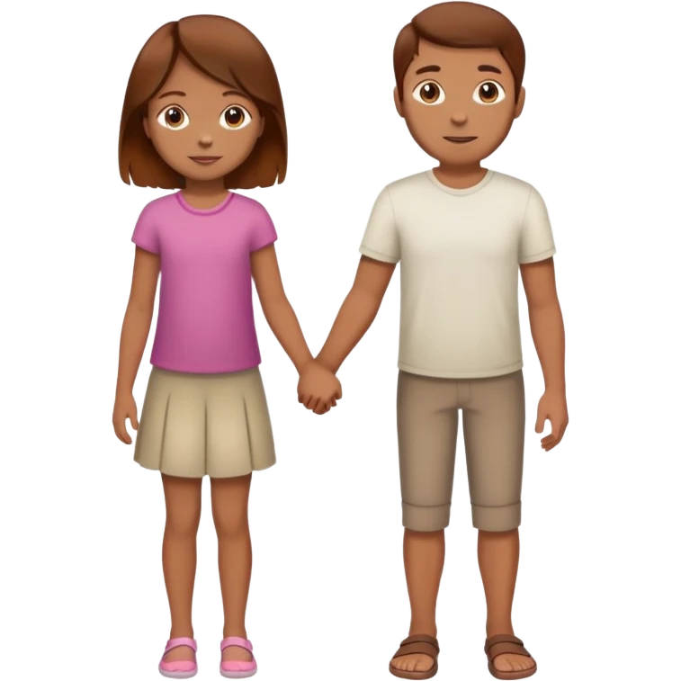 A man with brown hair with a child, a daughter, and a girl by the hand. The child has reddish brown hair emoji