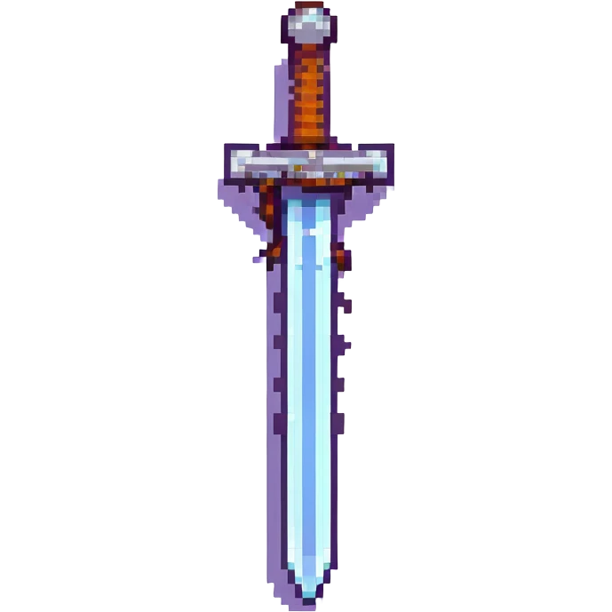 Minecraft sword icon in pixel art style emoji