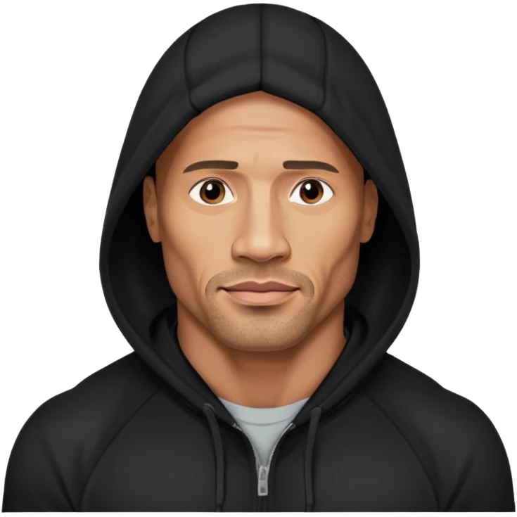 dwayne johnson with black hoodie emoji