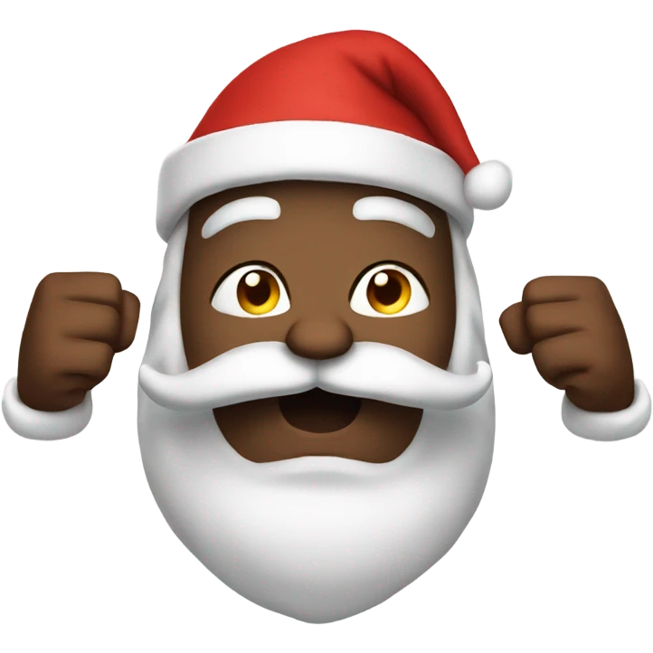 Santa showing biceps emoji