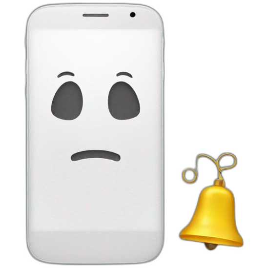 smartphone with a bell emoji