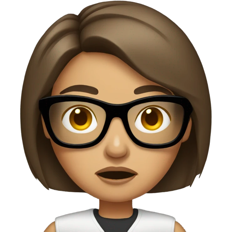 Angry woman with brown hair  with sunglasses emoji