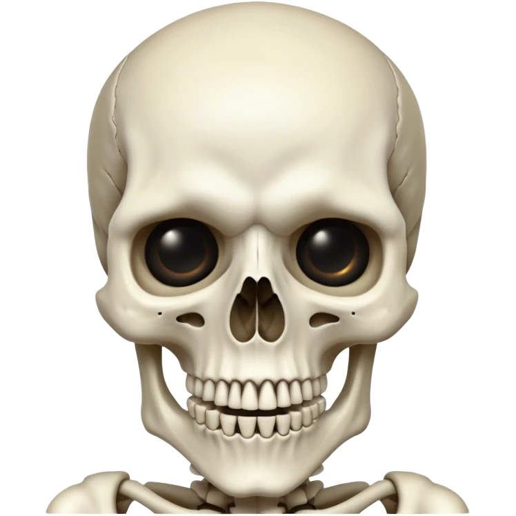 Cinematic 32k HD, Extremely detailed image of a terrifyingly creepy skeleton, each bone, eye, and tooth is shown in stunning detail as though captured in a timeless photograph, rich textures, visually rich, so lifelike that it feels like it could leap off the page at any moment emoji