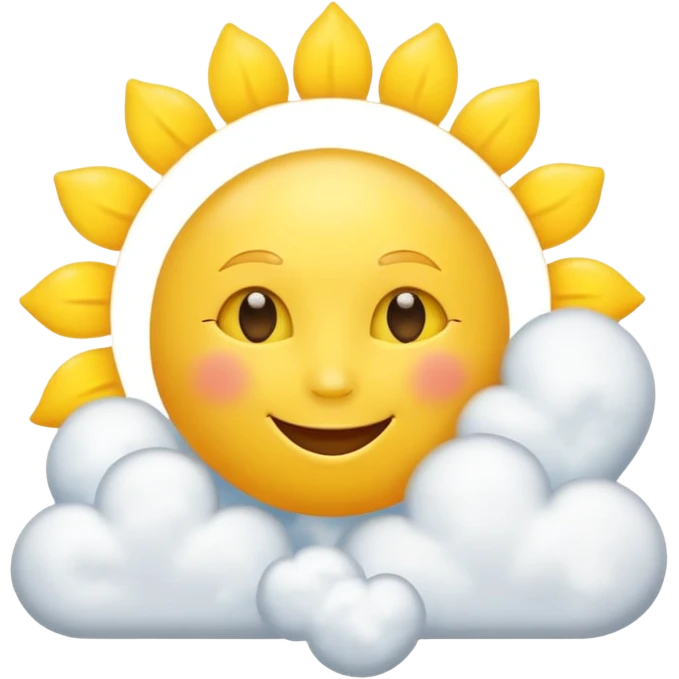 yellow heart with a sun and clouds emoji