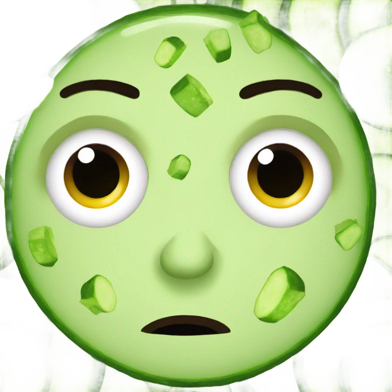 emoji having cucumbers on eyes emoji