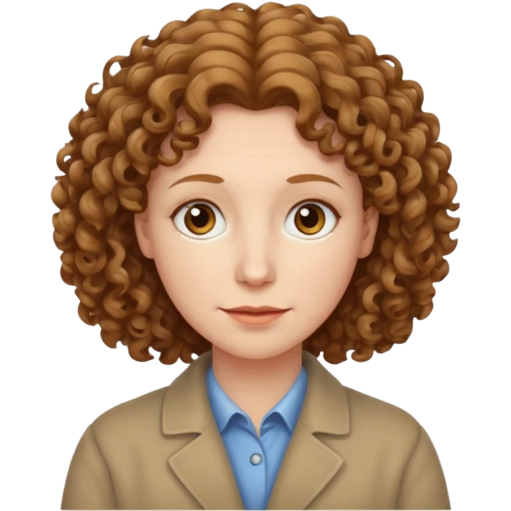 really long hair light brown curly pale skin middle age but really long hair emoji