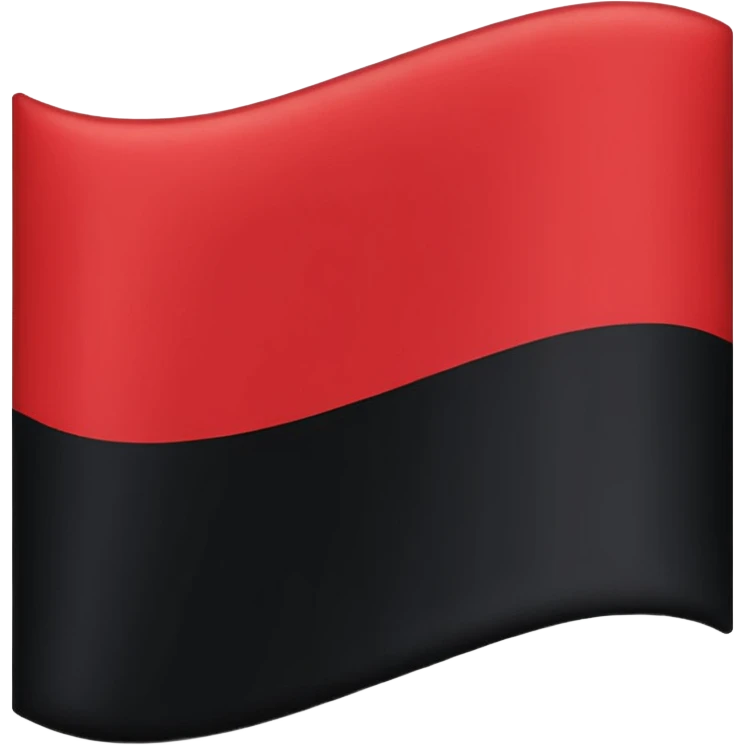 Flag top black bottom half red emoji