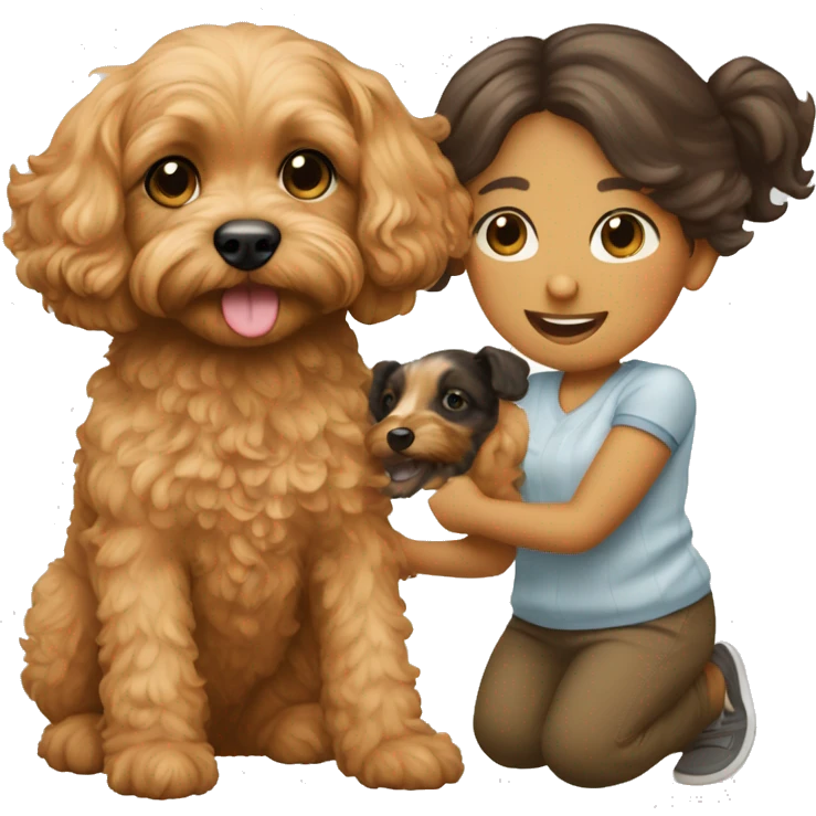 Cavapoo puppy with women emoji