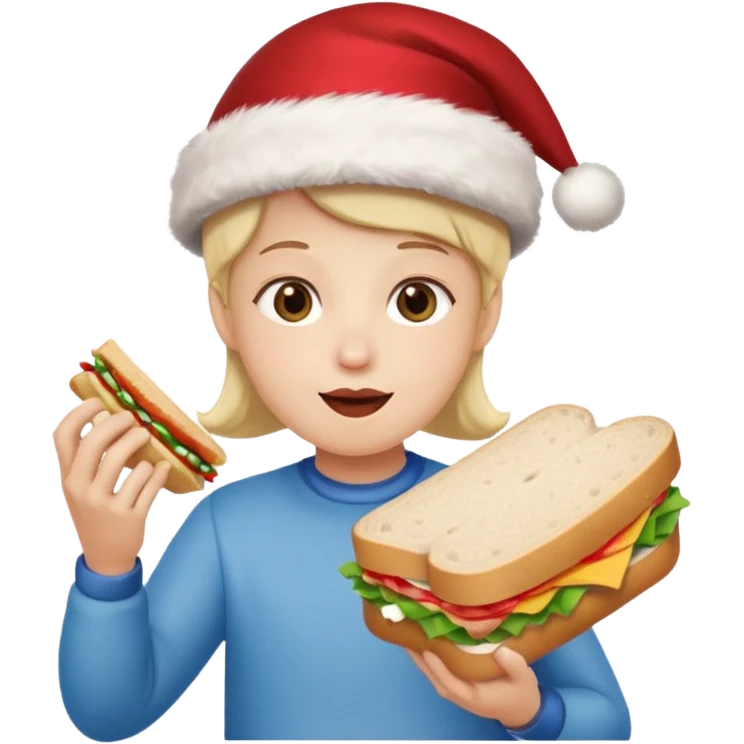 christmas character eating lunch emoji