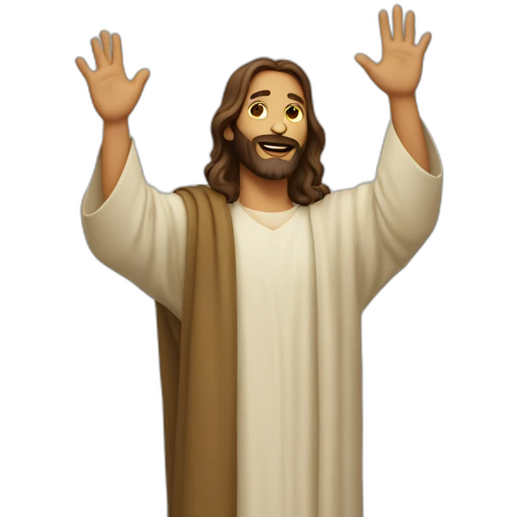 Jesus waving emoji