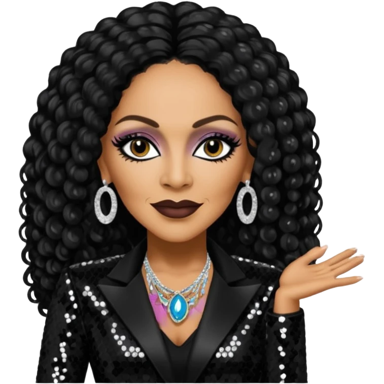 Sheila E with black sequin outfit emoji