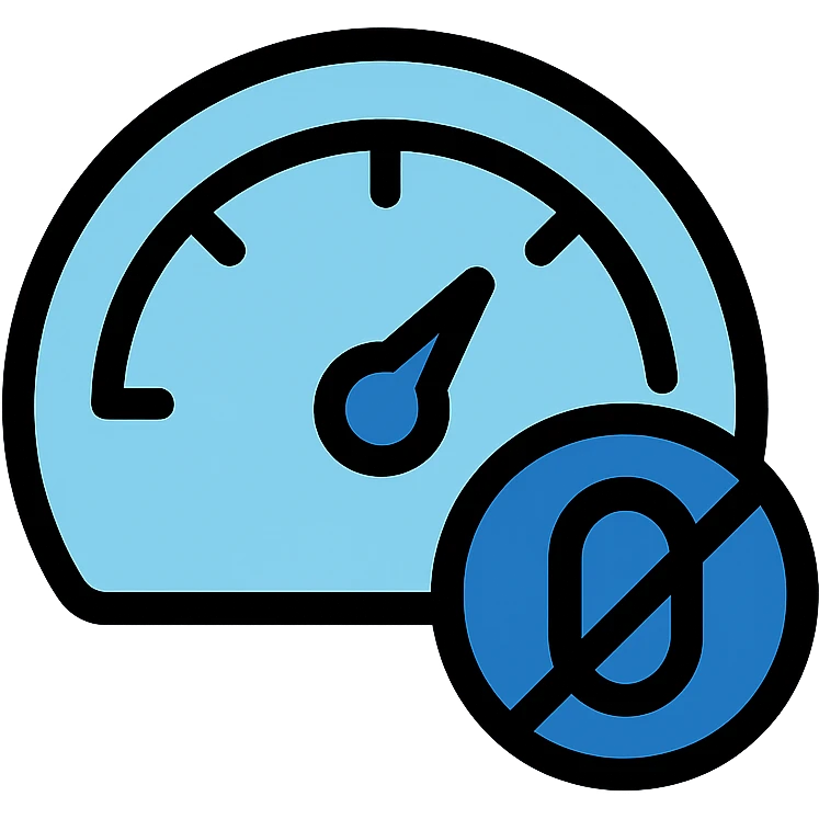 Zero Throttling icon, modern, shades of blue emoji