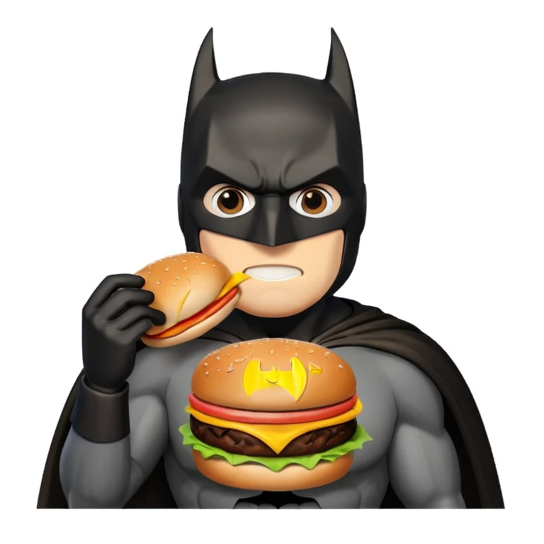 Batman eating a burger emoji