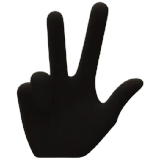 Fingers pointing towards a silhouette. emoji