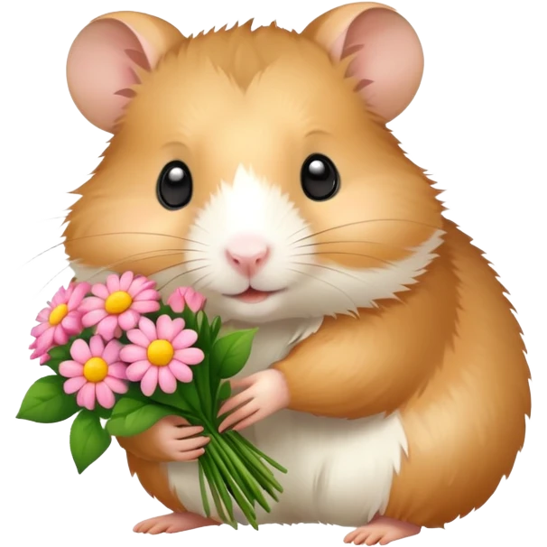 Hamster with flowers emoji