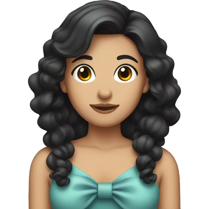 Dark haired women with bow in her hair emoji