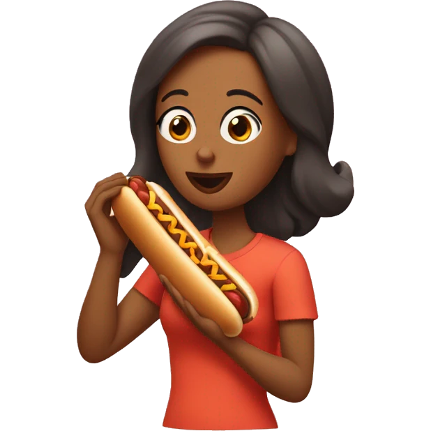 Mommy eating hotdog emoji