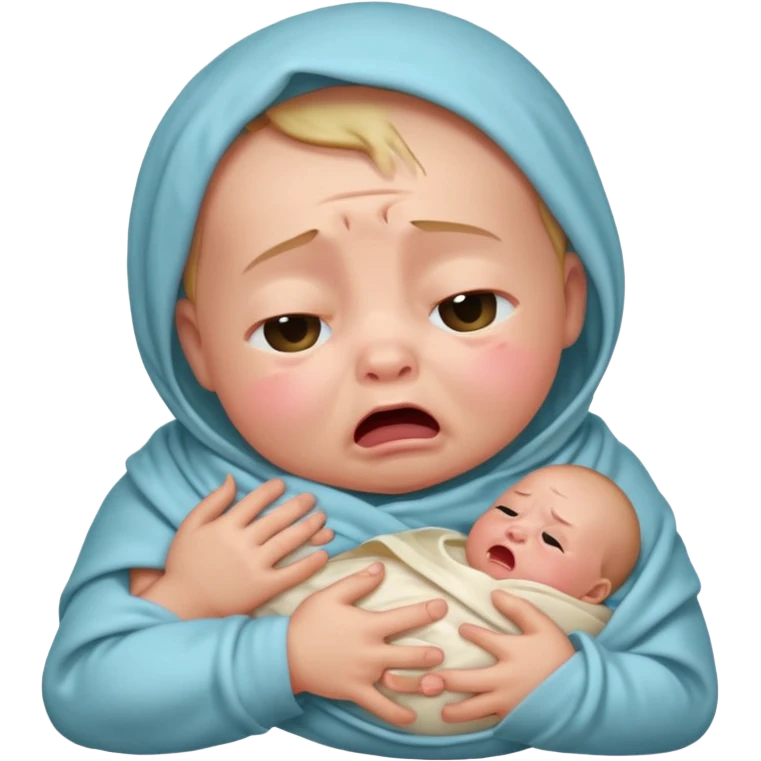 swaddled baby crying emoji