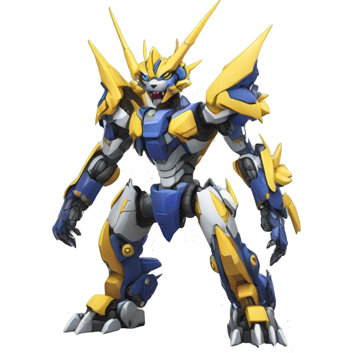 WereGarurumon-Wargreymon-Medabot-Mecha full body emoji