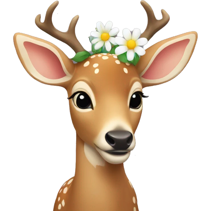 Deer with a flower emoji
