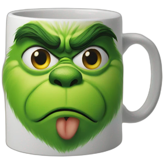 Grinch face mug emoji