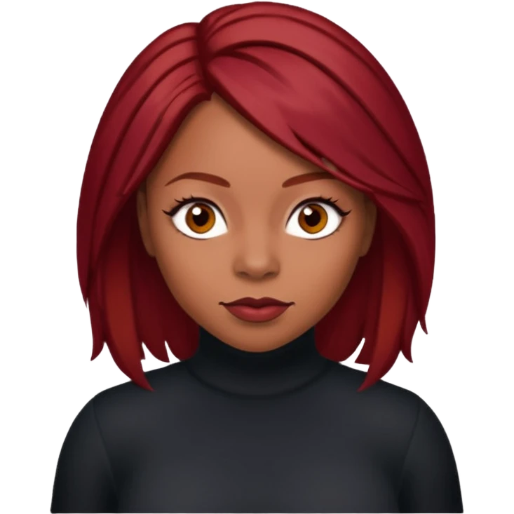 LaTavia Robeson with dark red hair emoji
