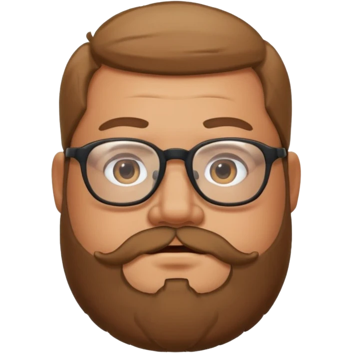 I want an emoji of a chubby person with glasses and a beard emoji