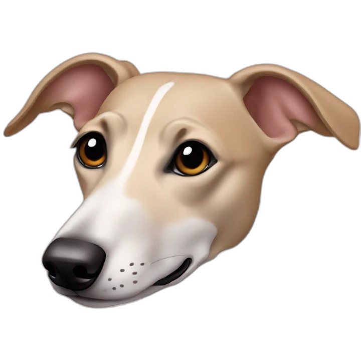 a beige whippet with hearts instead of eyes emoji