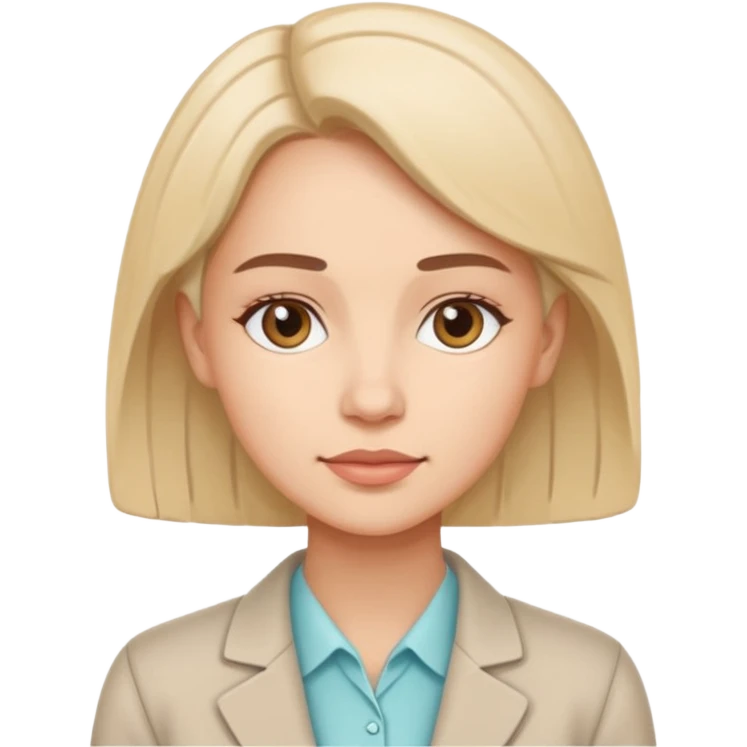 Minimalist illustration of a female psychologist, calm expression, modern line art style, soft colors, clean and professional design, white background emoji