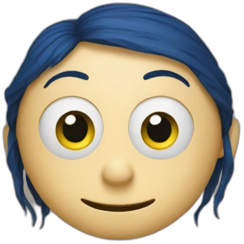 Coraline with buttons eyes emoji