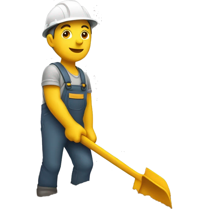 worker leaning into a shovel emoji