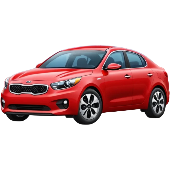red kia car with car wash shop emoji