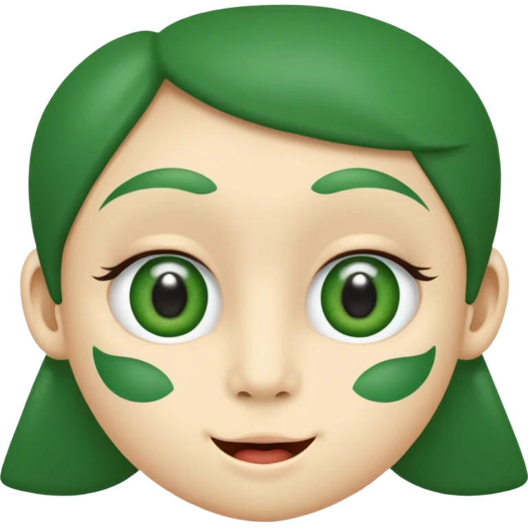 Number four with color green, cute eyes and four mouth from milke salcedo number lore emoji
