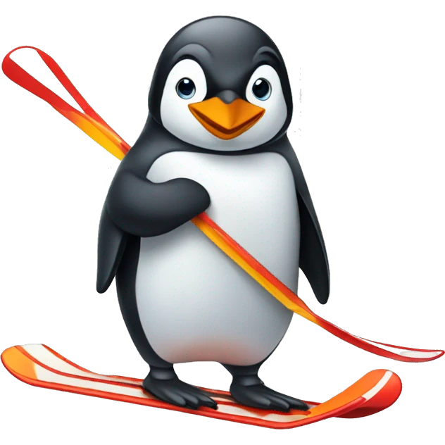 Penguin that’s skiing emoji