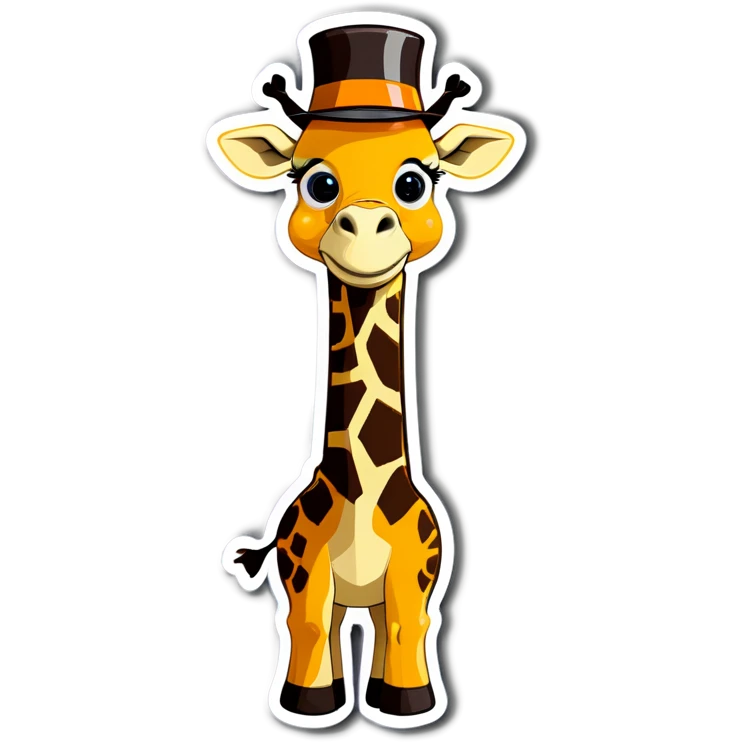 A giraffe wearing a hat emoji
