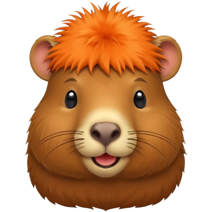 capybara, orange on hat emoji