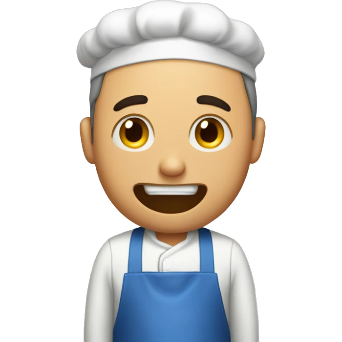 the guy in the blue apron wants to sleep emoji