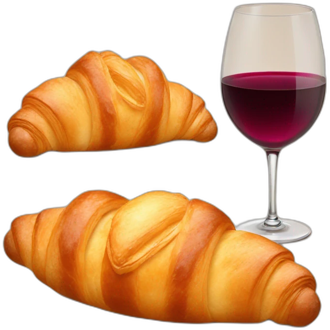 Croissant Baguette and wine emoji