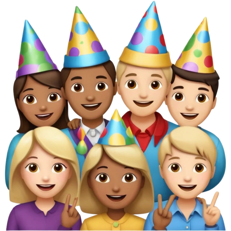 Create Happy & celebrating team faces emoji