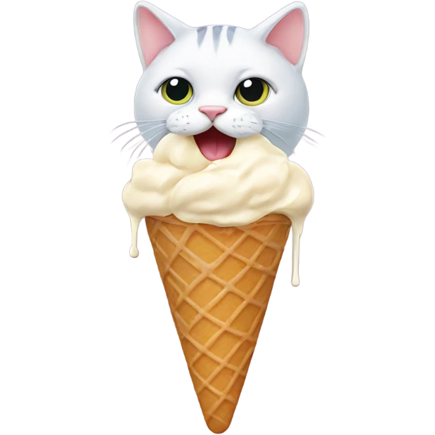 cat eating iceacream emoji