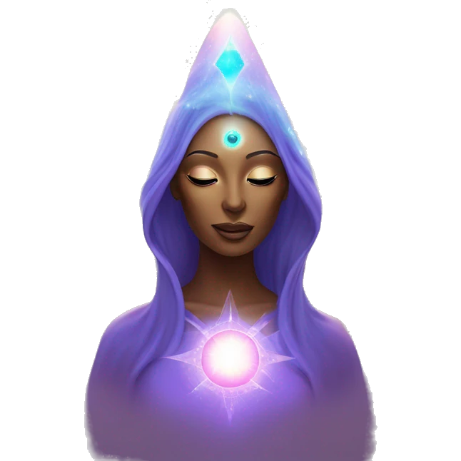 Pleiadian radiant glowing diva woman female third eye emoji
