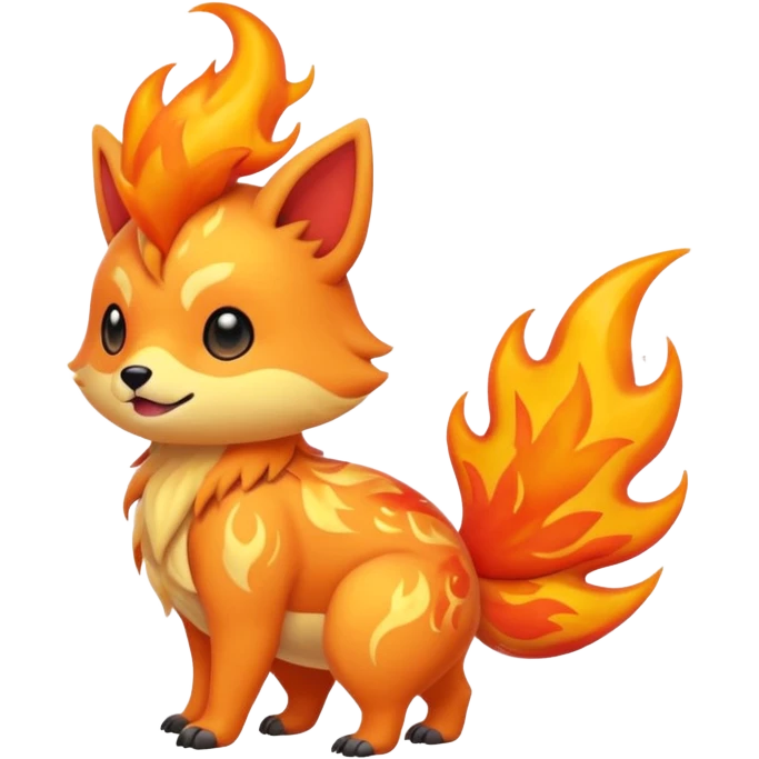 Cool cute edgy kawaii Quilava-animal-creature-hybrid full body emoji