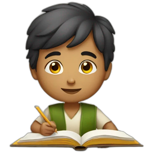 an Indian boy studying emoji