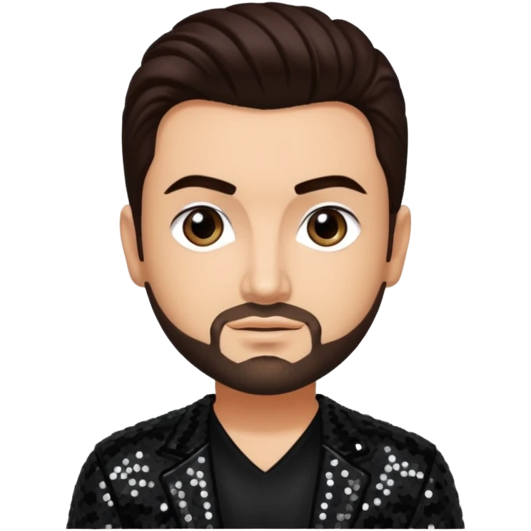 Chris Kirkpatrick from 'N Sync with dark brown hair, black sequin outfit, light skin emoji