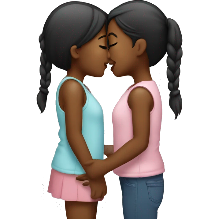Two girls kissing  emoji
